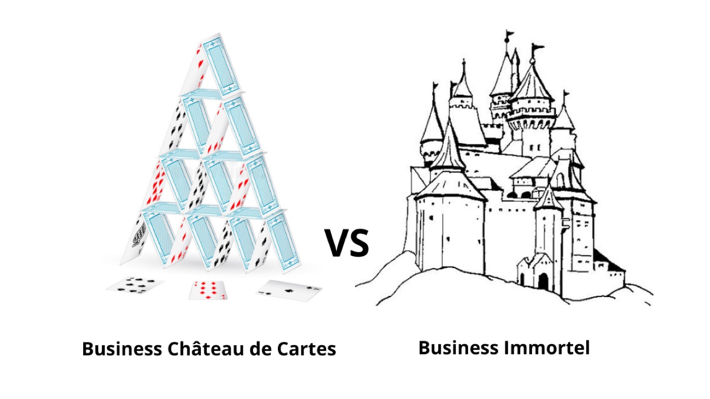 Business château de cartes contre business immortel