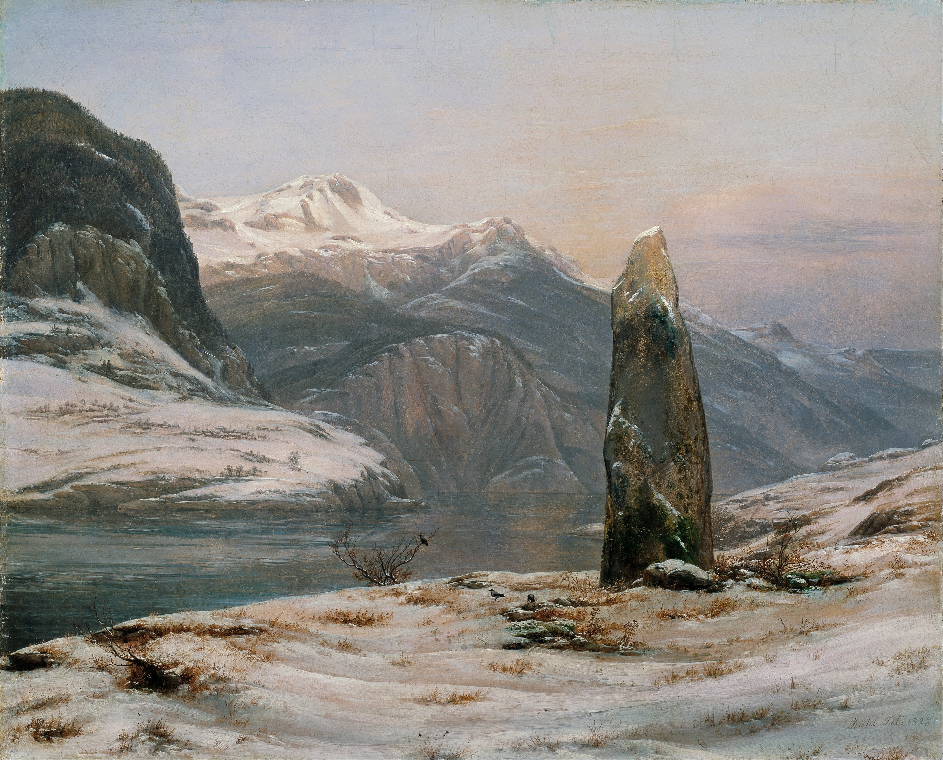 Fjord norvégien — huile sur toile